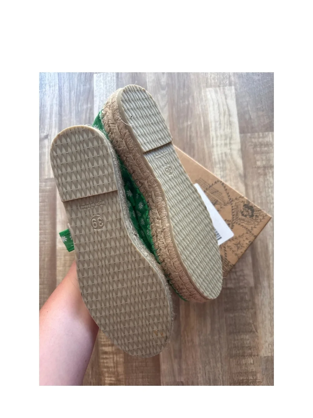 Free People Green Polka Dot Espadrille Mary Jane Flats - Picture 6 of 6